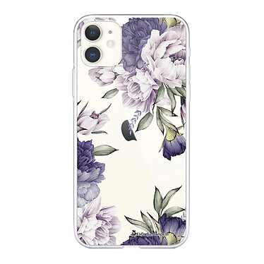 LaCoqueFrançaise Coque iPhone 11 360 intégrale transparente Motif Pivoines Violettes Tendance