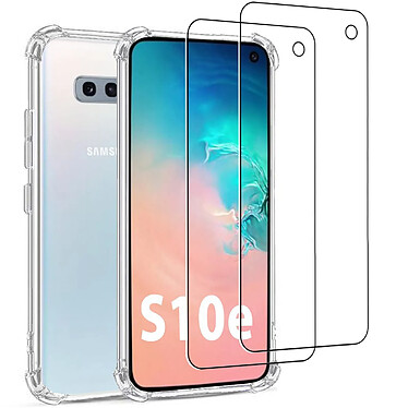 Acheter Evetane Coque Samsung Galaxy S10e Antichoc Silicone + 2 Vitres en verre trempé Protection écran