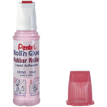 PENTEL Flacon 30ml Colle Liquide Roll'n Glue Rose x 12