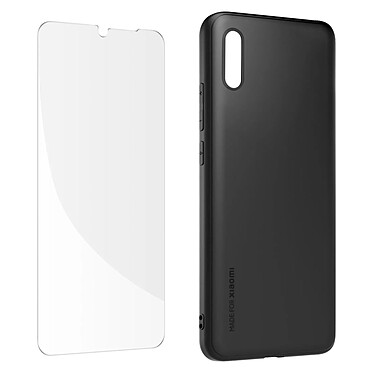 Made for Xiaomi Coque semi-rigide pour Xiaomi Redmi 9A et Verre Trempé 9H  Noir