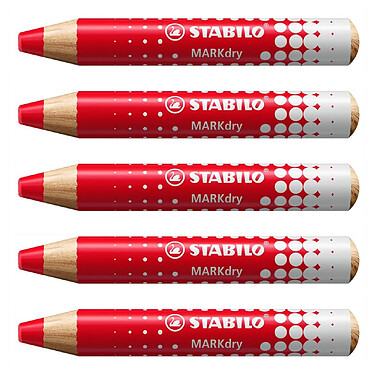 STABILO Crayon marqueur MARKdry - rouge x 5