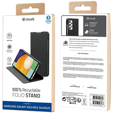 Acheter Muvit Étui de Protection pour Samsung Galaxy A52 5G / A52S / A52 Folio Stand Noir