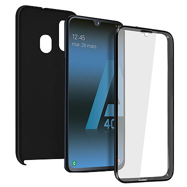 Avizar Coque Samsung Galaxy A40 Intégrale Rigide Avant Souple Tactile noir