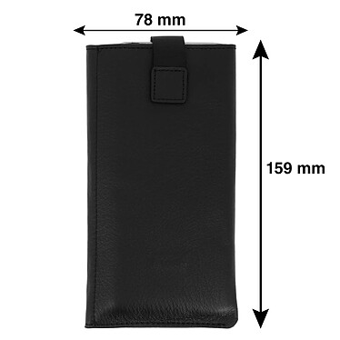 Avizar Etui Slim Smartphones Taille XXL - Etui Portefeuille Cuir Noir modèle Qialino pas cher