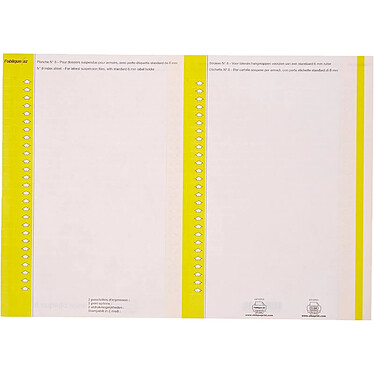 L'OBLIQUE L'Oblique AZ Sachet de 10 planches d'étiquettes pour dossiers tiroir Jaune n°8