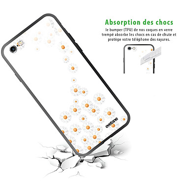 Avis Evetane Coque en verre trempé iPhone 6/6S Marguerite