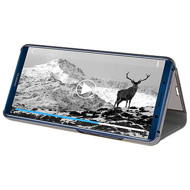 Avizar Housse Mate 10 Pro Etui folio Miroir Clapet Coque Rigide Fonction Support Argent pas cher