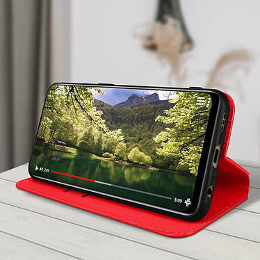 Acheter Avizar Housse pour Oppo Reno 7 Clapet Portefeuille Fonction Support Vidéo  Rouge