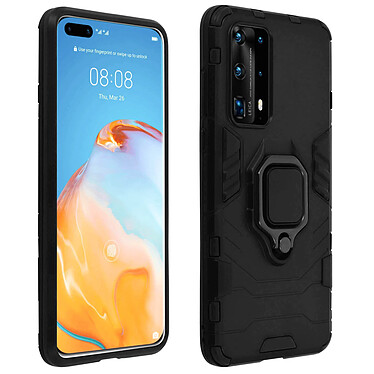 Avizar Coque Huawei P40 Pro Bi-matière Bague Métallique Fonction Support Vidéo - noir pas cher