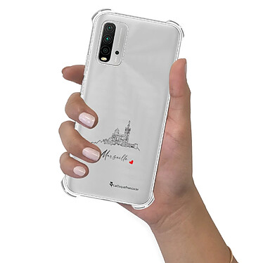 LaCoqueFrançaise Coque Xiaomi Redmi 9T Silicone antichocs Solides coins renforcés  transparente Motif Marseille Notre Dame pas cher