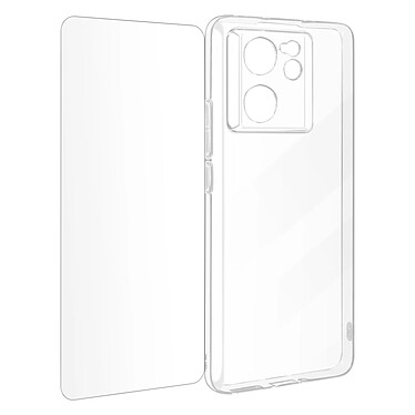 Avizar Coque pour Xiaomi 13T et 13T Pro Silicone Gel et Verre Trempé 9H Transparent