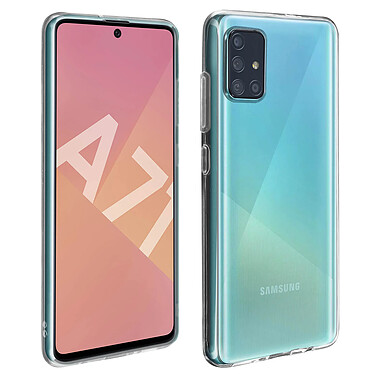 Avizar Coque Samsung Galaxy A71 Silicone Souple et Film Verre Trempé 9H Transparent