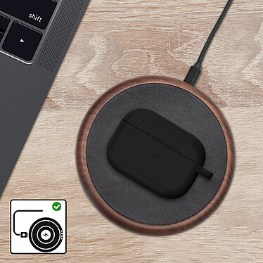 Coque AirPods Pro et Pro 2 Souple Anti-traces Anti-rayures avec Mousqueton noir pas cher