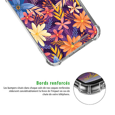 Acheter LaCoqueFrançaise Coque Xiaomi Redmi Note 8 Pro anti-choc souple angles renforcés transparente Motif Fleurs violettes et oranges