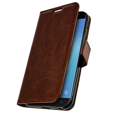 Avizar Housse Galaxy J3 2017 Etui Folio Portefeuille marron Fonction Support