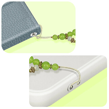 Avizar Bijou Téléphone  avec Perles Nazar Boncuk, Vert 30cm avec Attache Dragonne pas cher