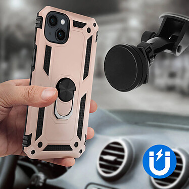 Acheter Avizar Coque pour iPhone 15 Plus Antichoc Hybride Bague Support Magnétique  Rose gold