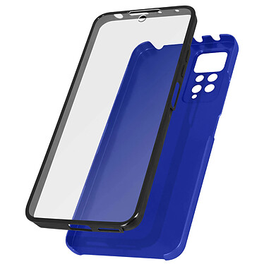 Avizar Coque pour Xiaomi Redmi Note 11 Pro 5G Intégrale Arrière Rigide Transparent et Avant Souple  bleu