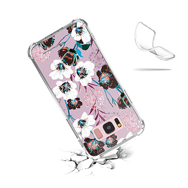 Acheter LaCoqueFrançaise Coque Samsung Galaxy S8 Plus Silicone antichocs Solides coins renforcés  transparente Motif Fleurs parme