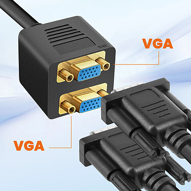 Avis LinQ Adaptateur Vidéo VGA Mâle vers Double VGA Femelle Compact Robuste Noir