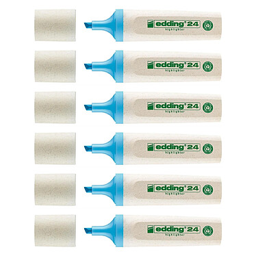 EDDING Surligneur Ecoline 24 Bleu clair Pointe Biseautée 2-5 mm x 6