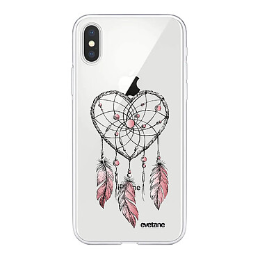 Evetane Coque iPhone X/Xs silicone transparente Motif Attrape coeur ultra resistant