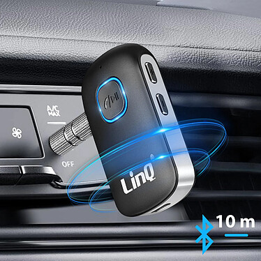 Avis LinQ Récepteur Audio Bluetooth Voiture Kit Mains Libres Boutons Contrôle  Noir