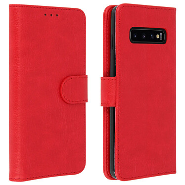 Avizar Etui folio Rouge Portefeuille pour Samsung Galaxy S10