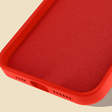 Avizar Coque Magsafe iPhone 12 Pro Silicone Souple Intérieur Soft-touch Mag Cover  rouge pas cher