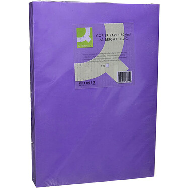 Q-CONNECT Papier couleur multifonction A3 80g/m2 unicolore ramette 500 feuilles - Lilas x 5