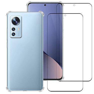 Acheter Evetane Coque Xiaomi 12 Antichoc Silicone + 2 Vitres en verre trempé Protection écran