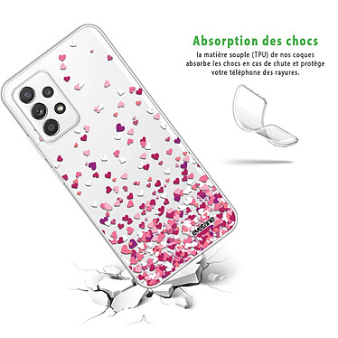 Avis Evetane Coque Samsung Galaxy A72 360 intégrale transparente Motif Confettis De Coeur Tendance