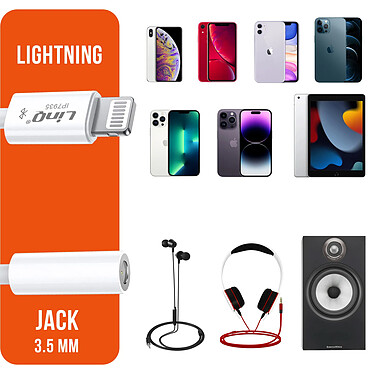 Avis LinQ Adaptateur Lightning Mâle vers Jack 3.5mm Femelle Connexion Bluetooth  Blanc