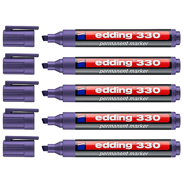 EDDING Marqueur Permanent 330 Violet Pointe Biseautée 1-5 mm x 5