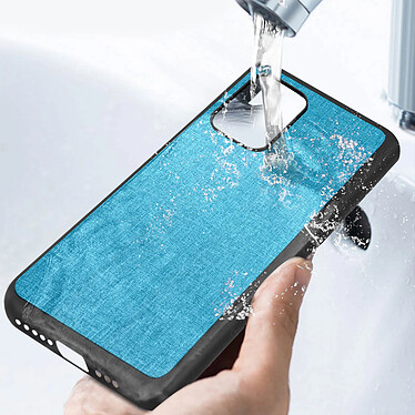 Acheter Avizar Coque iPhone 12 / 12 Pro Hybride Finition Tissu Anti-traces Lavable bleu