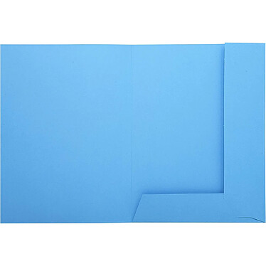 EXACOMPTA Paquet de 50 chemises imprimées 2 rabats SUPER 210 - 24x32cm Bleu clair x 5