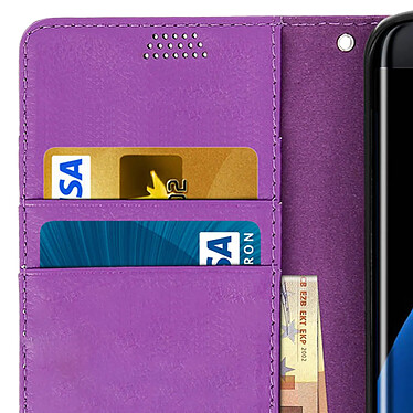 Avizar Housse Samsung Galaxy S7 Edge Etui Portefeuille Fonction Stand Violet pas cher