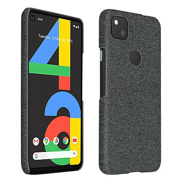 Avizar Coque Google Pixel 4A Rigide Finition Tissu Anti-traces Lavable gris