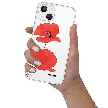 Evetane Coque iPhone 13 Mini silicone transparente Motif Coquelicot ultra resistant pas cher