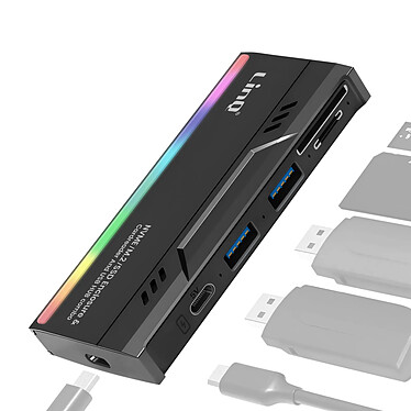 LinQ Hub USB avec Lecteur Disque Dur SSD + 2 USB + Lecteur carte TF / SD Noir