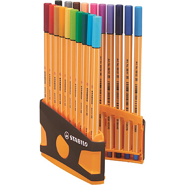 STABILO Colorparade de 20 stylos-feutres de dessin point 88 pointe fine 0,4mm en 20 couleurs assorties x 10