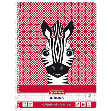 HERLITZ Cahier spiralé 'Cute Animals Zebra', A4, quadrillé