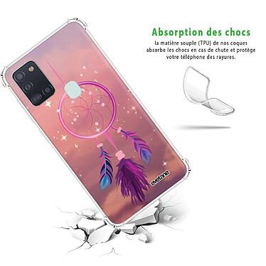 Avis Evetane Coque Samsung Galaxy A21S anti-choc souple angles renforcés transparente Motif Attrape rêve rose