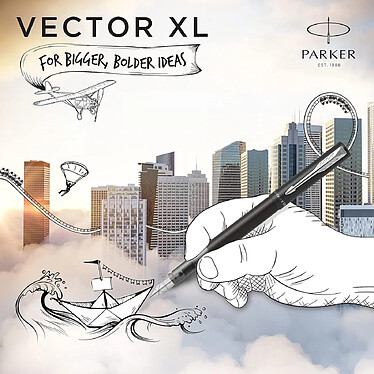 PARKER Stylo plume VECTOR XL, noir mat métallisé C.T.