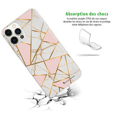 Avis LaCoqueFrançaise Coque iPhone 12/12 Pro silicone transparente Motif Marbre Rose ultra resistant