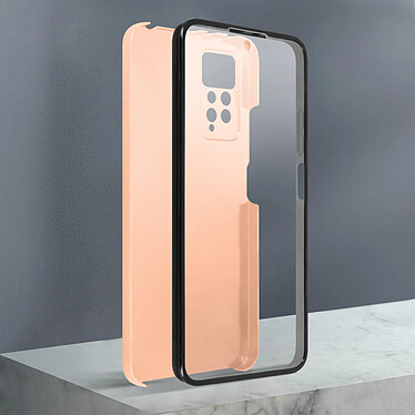 Avizar Coque pour Xiaomi Redmi Note 11 Pro 5G Intégrale Arrière Rigide Transparent et Avant Souple  rose champagne pas cher