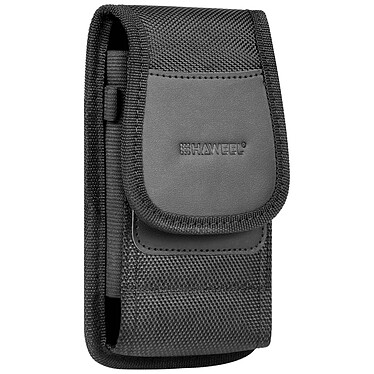 Avizar Étui Ceinture Vertical Smartphone Nylon par Clip et Mousqueton Taille M  Noir