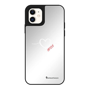 LaCoqueFrançaise Coque iPhone 12 Mini miroir Coeur Blanc Amour Design