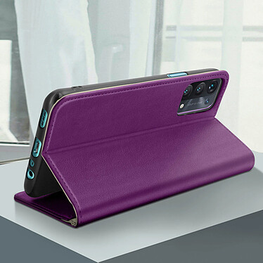 Acheter Avizar Housse Oppo A74 5G et A54 5G Aspect Grainé Portefeuille Stand Vidéo Violet