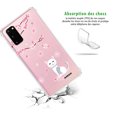 Avis Evetane Coque Samsung Galaxy S20 anti-choc souple angles renforcés transparente Motif Chat et Fleurs